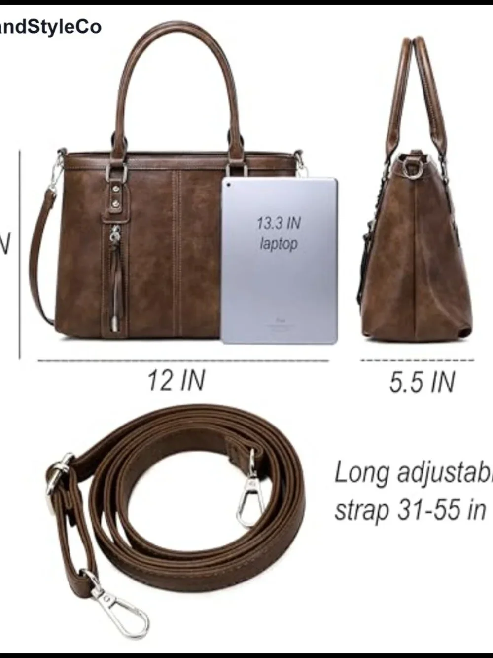 Vegan Leather Hobo Bag Large Crossbody Shoulder Purse with Multiple Pockets